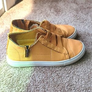 Women's Gold Canvas Slip-on Sneakers